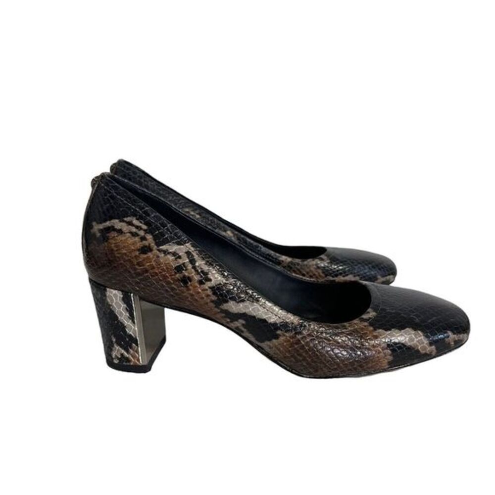 Donald Pliner‎ Cori Animal Snake Print Leather Dress Pumps 6 M Block Heel